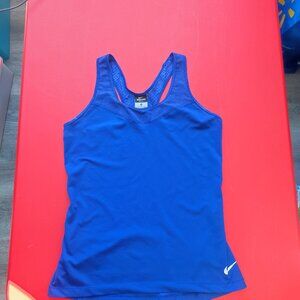 Nike Pro Dri-fit cross back athletic / running tank top blue women's size M